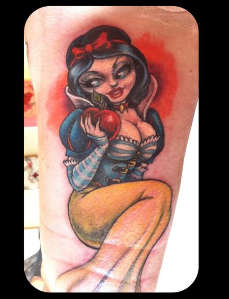 Tattoos - Steampunk Snow White Pinup Tattoo - 114040